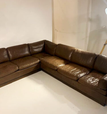 Danish  Leather Corner Sofa by Thams