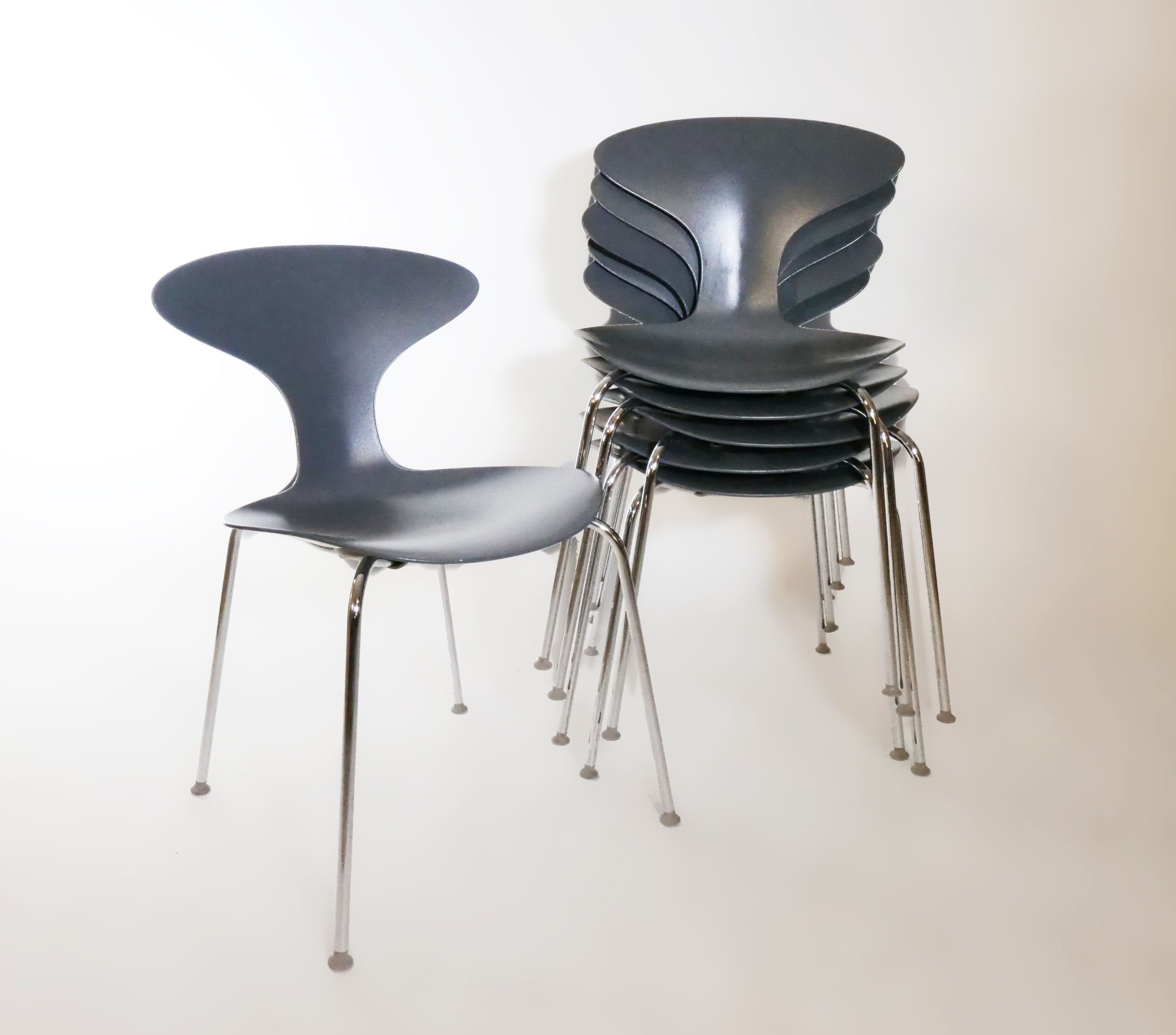 ross lovegrove orbit plastic stacking chairs
