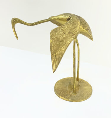 Brass Bird - Standing Crane