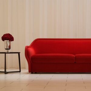 Red Bardot Sofa (on consignment in Byron)