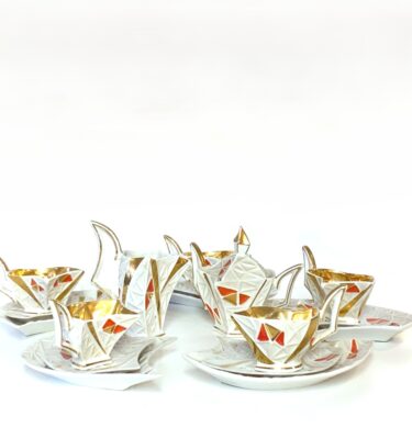 1950s Zygmunt Buksowicz Polish Geometric Tea Set. 17 pieces