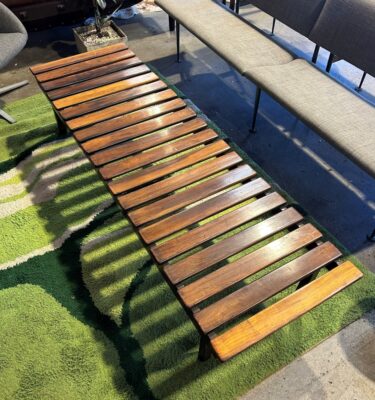 Midcentury Brazilian Rosewood Slatted Bench. Brazil. Eternity Design Collections