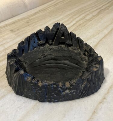 Vintage Hawaiian Cooljoe's Carved Lava Ashtray