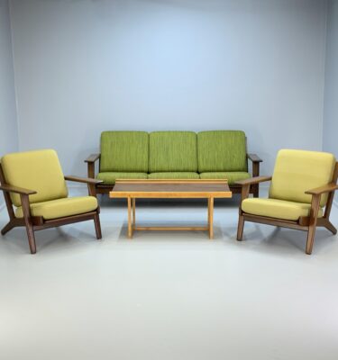 Hans Wegner for Getama GE290 3 Seat Sofa and Pair of Lounge Chairs. Priced individually.