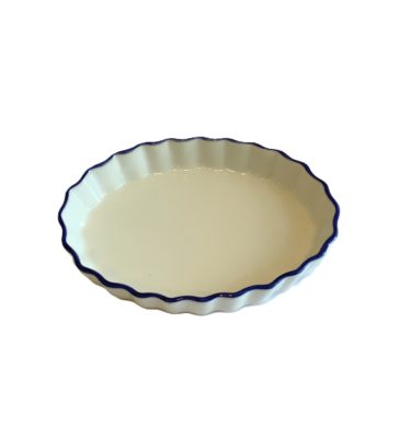 Small Blue and White Oval Pie Dish