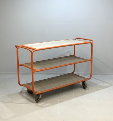 Vintage Orange Industrial Trolley