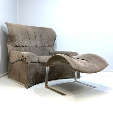 Saporiti Vela Alta Lounge Chair and Foot Stool. Priced separately