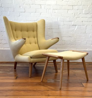 Hans Wegner for PP Mobler 1951 Bear Chair PP19 and PP120 foot stool